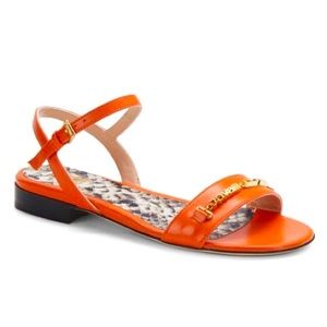 ROBERTO CAVALLI Cavalli Class Leather Flat Sandals